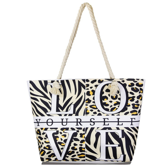 Love Yourself Animal Print Tote