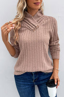 Ribbed Turtleneck Long Sleeve Sweater