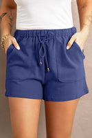 Blue or Green Casual Drawstring Shorts