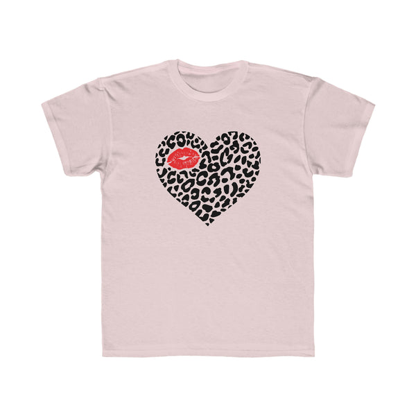 Kids Leopard Heart Valentine Tee