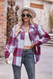 Plaid Long Sleeve Shirt Jacket with Pockets