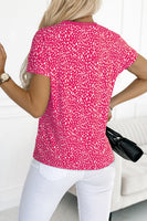 Animal Print Round Neck Short Sleeve T-Shirt