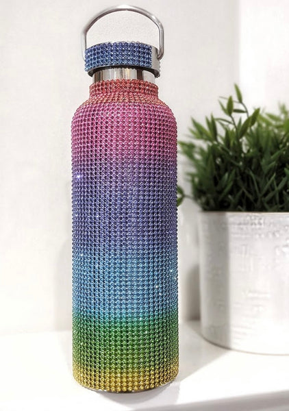 24OZ Steel Crystal Rainbow Flask