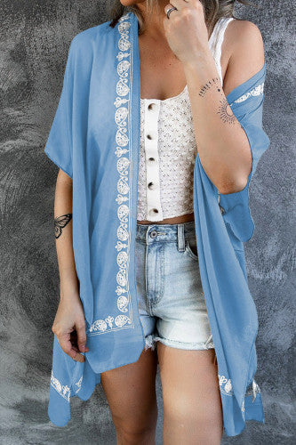 Floral Boho Kimonos-White & blue available