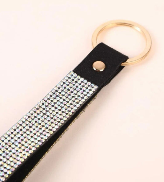 Rhinestone Decor Strap Keychains
