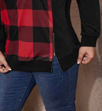 Plaid Raglan Sleeve Sweatshirt