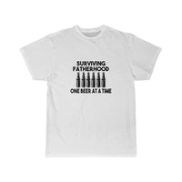 Men's Surviving Fatherhood One Beer at A Time Tee