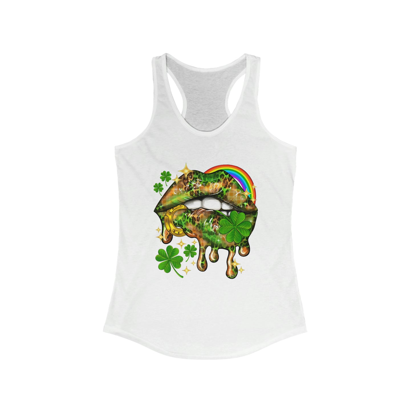 St Pattys Day Lip Racerback Tank