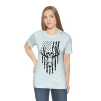 US Deer Skull-Unisex Bella Canvas Jersey Short Sleeve Tee