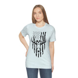 US Deer Skull-Unisex Bella Canvas Jersey Short Sleeve Tee