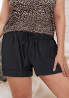 Drawstring Pocket Shorts- Curvy- 3 Colors