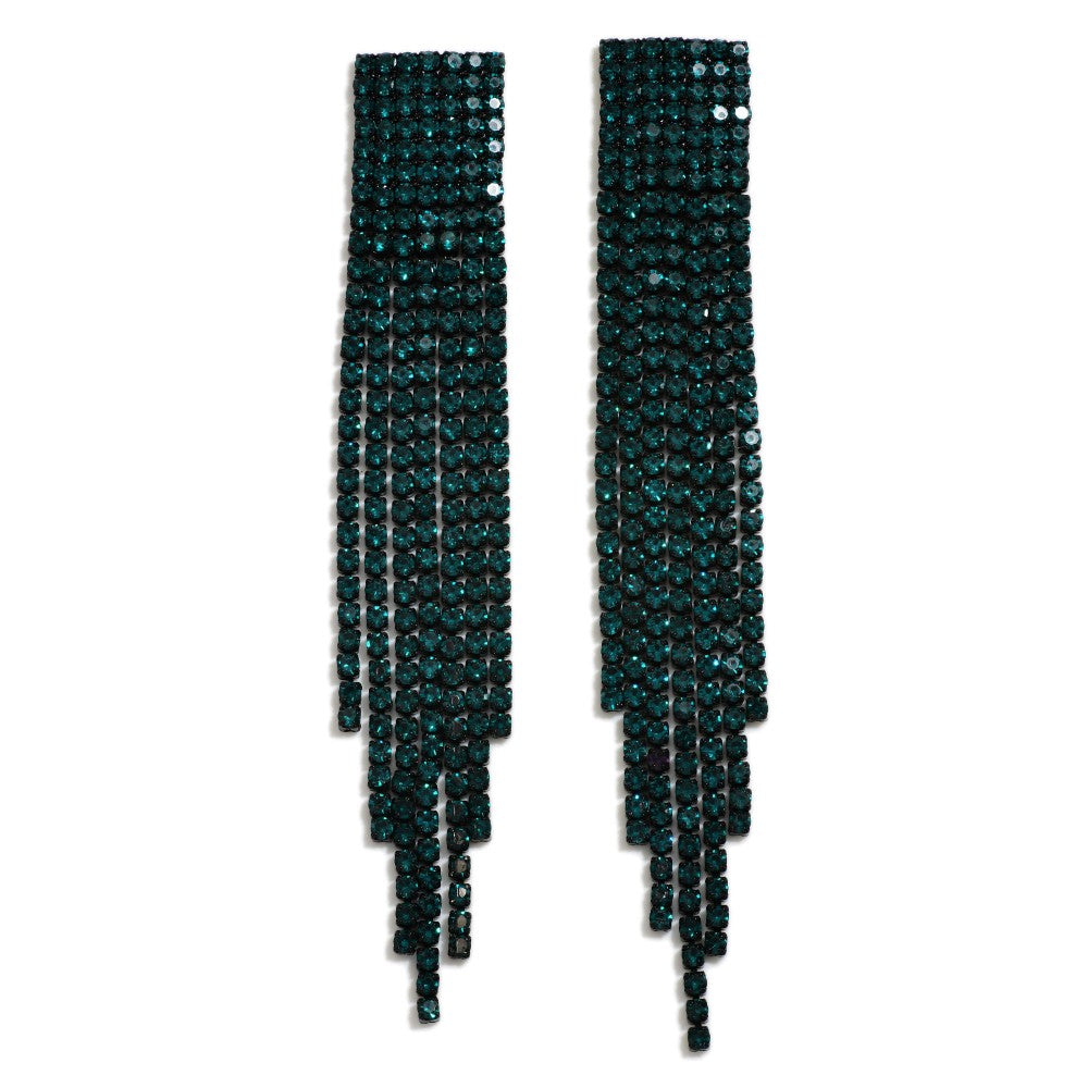 Express Yourself Rhinestone Tassel Earrings-multiple colors