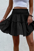 Smocked Waist Frill Trim Skirt