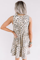 Cheetah Print Layered Ruffled Mini Dress