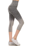 Yelete Dip Dye Ombre Athletic Capri Leggings