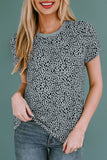 Animal Print Round Neck Short Sleeve T-Shirt