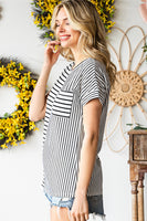 Striped Round Neck Short Sleeve Tee