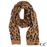 CC Leopard Print Jacquard Knit Scarf