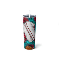 Take Me Out To The Ball Game Skinny Steel Tumbler with Straw, 20oz