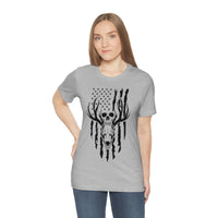 US Deer Skull-Unisex Bella Canvas Jersey Short Sleeve Tee