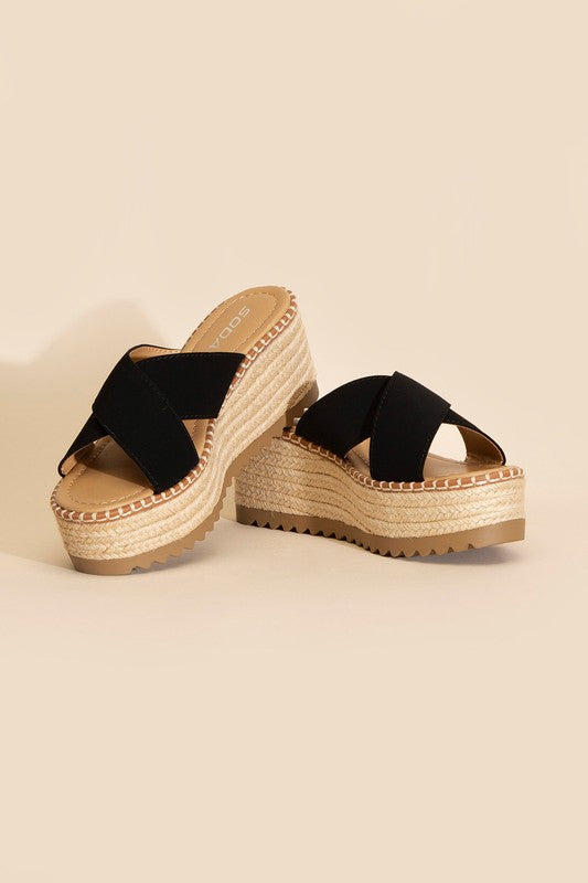 HEIGHT RAFFIA PLATFORM SLIDES