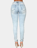 Elastic waistband Slim Fit Jeans