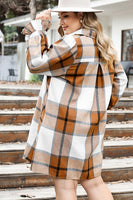 Plus Size Plaid Button Up Shirt Dress