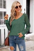 V-Neck Long Raglan Sleeve Top