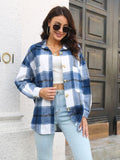 Plaid Button Up Collared Neck Long Sleeve Shirt