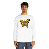 Faith Butterfly & sunflowers Long Sleeve Crewneck Tee