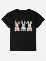 Rabbit Round Neck Short Sleeve T-Shirt