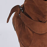 Side Zipper Suede Boots