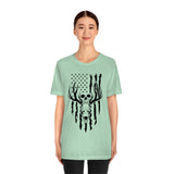 US Deer Skull-Unisex Bella Canvas Jersey Short Sleeve Tee