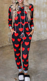 Black W/ Red Hearts Lounge Set