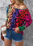 Bright Multi Colored Leopard Blouse