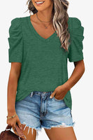 V-Neck Puff Sleeve Tee