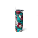 Take Me Out To The Ball Game Skinny Steel Tumbler with Straw, 20oz