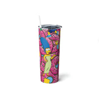 Simp Donuts Skinny Steel Tumbler with Straw, 20oz