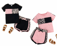 Toddler Girls Leopard Colorblock Tee & Track Shorts