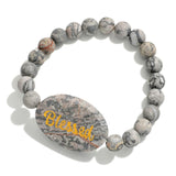 Semi-Precious Natural Stone "Blessed" Beaded Stretch Bracelets