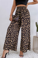 Leopard Printed Wide Leg Pants