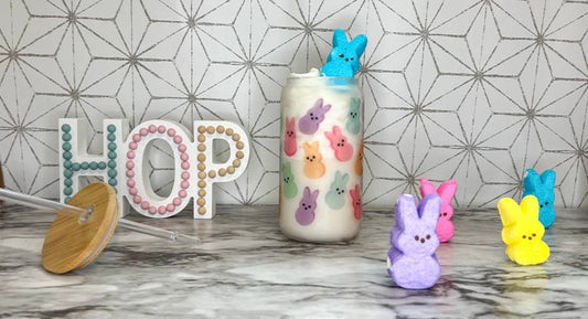 Easter Peeps Glass Jar