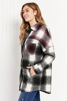 Zenana Oversized Yarn Dyed Plaid Shacket