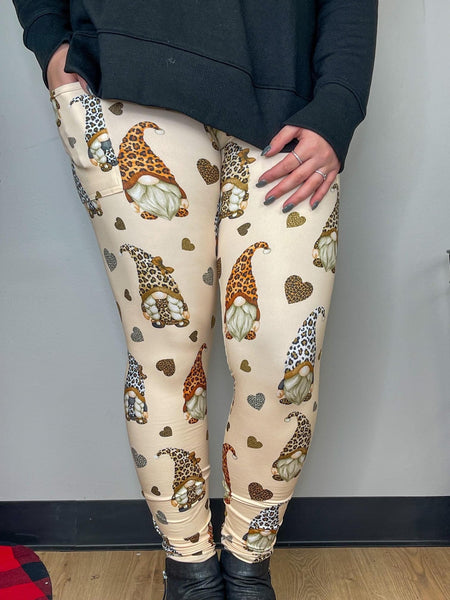 Leopard Gnome Leggings with pockets