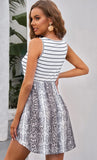 Striped Python Print Dress