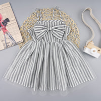 Striped Bow Detail Spaghetti Strap Dress