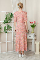Plus Floral Short Sleeve Maxi Dress