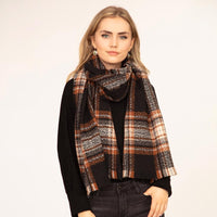 Plaid Scarf Featuring Fringe Details