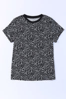 Animal Print Round Neck Short Sleeve T-Shirt