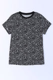 Animal Print Round Neck Short Sleeve T-Shirt